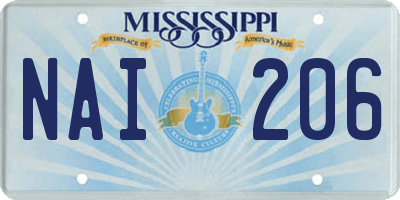 MS license plate NAI206