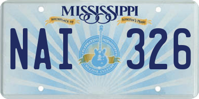 MS license plate NAI326