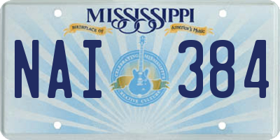 MS license plate NAI384
