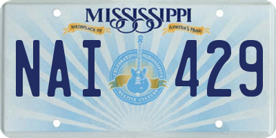 MS license plate NAI429
