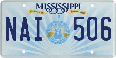 MS license plate NAI506