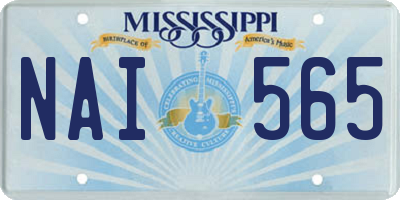 MS license plate NAI565