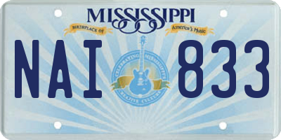 MS license plate NAI833