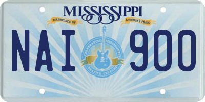 MS license plate NAI900