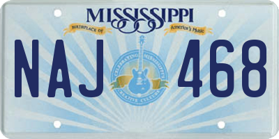 MS license plate NAJ468