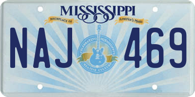 MS license plate NAJ469