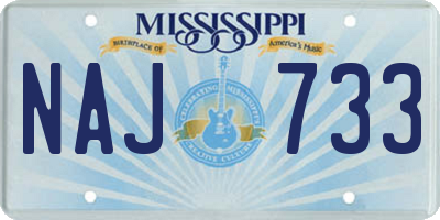 MS license plate NAJ733