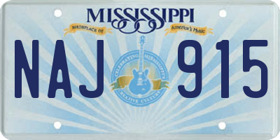 MS license plate NAJ915