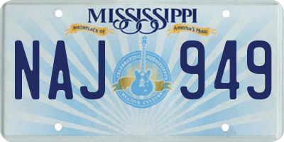 MS license plate NAJ949