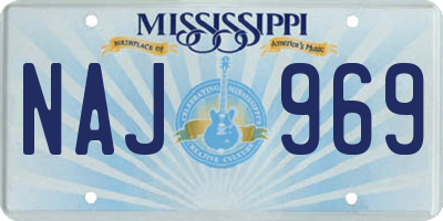 MS license plate NAJ969