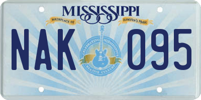 MS license plate NAK095