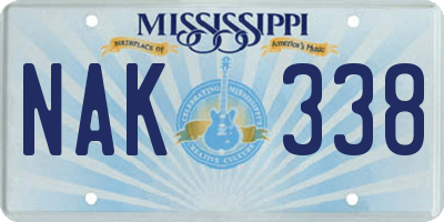 MS license plate NAK338