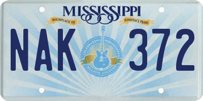MS license plate NAK372