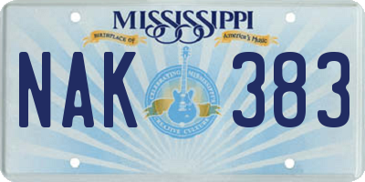 MS license plate NAK383