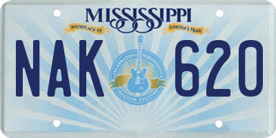 MS license plate NAK620