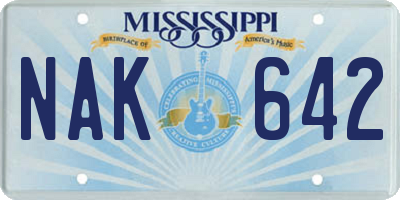 MS license plate NAK642