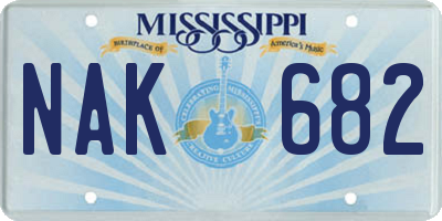 MS license plate NAK682