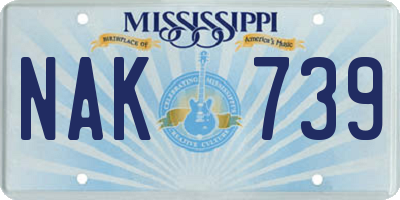 MS license plate NAK739