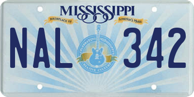 MS license plate NAL342
