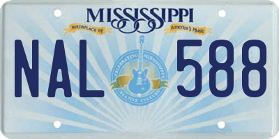 MS license plate NAL588