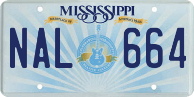 MS license plate NAL664