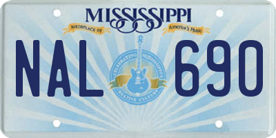 MS license plate NAL690
