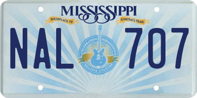 MS license plate NAL707
