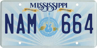 MS license plate NAM664