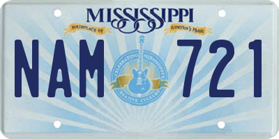 MS license plate NAM721