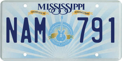 MS license plate NAM791