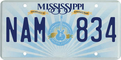 MS license plate NAM834