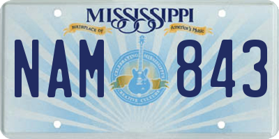 MS license plate NAM843