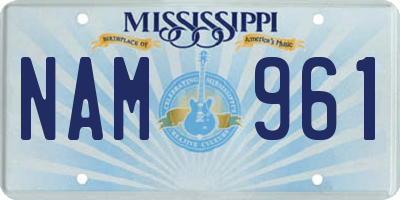 MS license plate NAM961