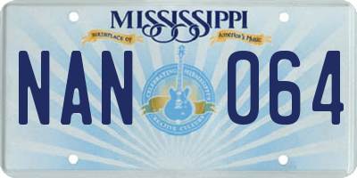 MS license plate NAN064