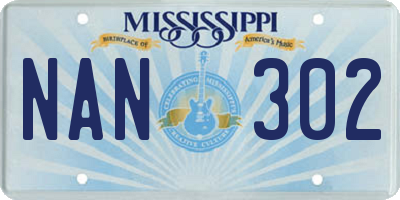 MS license plate NAN302