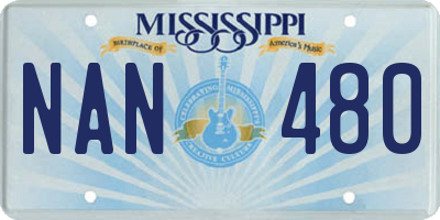 MS license plate NAN480