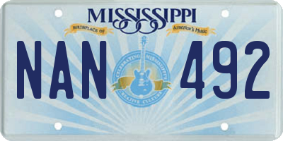 MS license plate NAN492