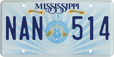 MS license plate NAN514