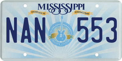 MS license plate NAN553