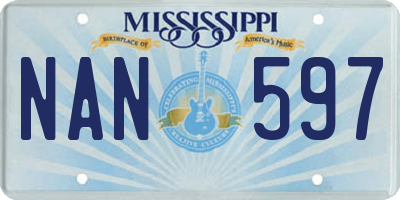 MS license plate NAN597