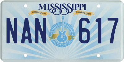 MS license plate NAN617