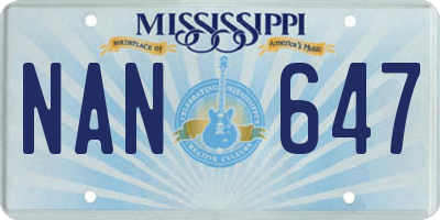 MS license plate NAN647