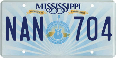 MS license plate NAN704