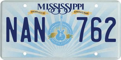 MS license plate NAN762