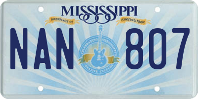 MS license plate NAN807
