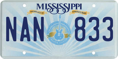 MS license plate NAN833