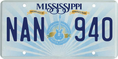 MS license plate NAN940