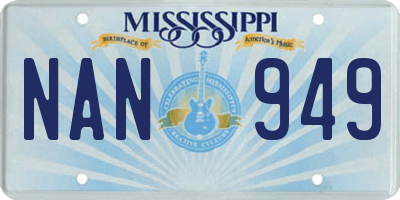 MS license plate NAN949