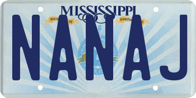 MS license plate NANAJ