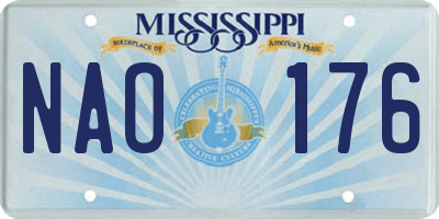 MS license plate NAO176